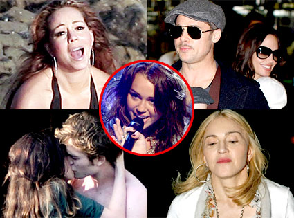 Mariah Carey, Brad Pitt, Angelina Jolie, Robert Pattinson, Kristen Stewart, Madonna, Miley Cyrus Mariah Carey, Brad Pitt, Angelina Jolie, Robert Pattinson, Kristen Stewart, Madonna, Miley Cyrus